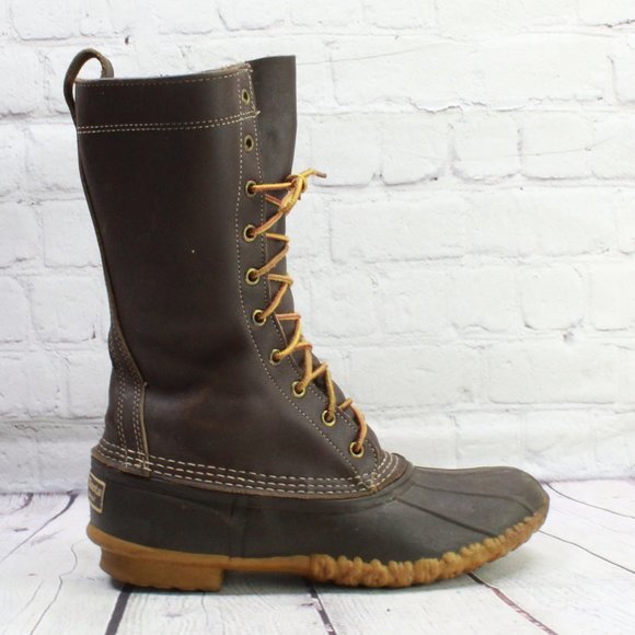 L.L. Bean Other - Vintage! LL BEAN Dark Brown Leather 12-Inch Unlined Duck Boots Size 8 N
